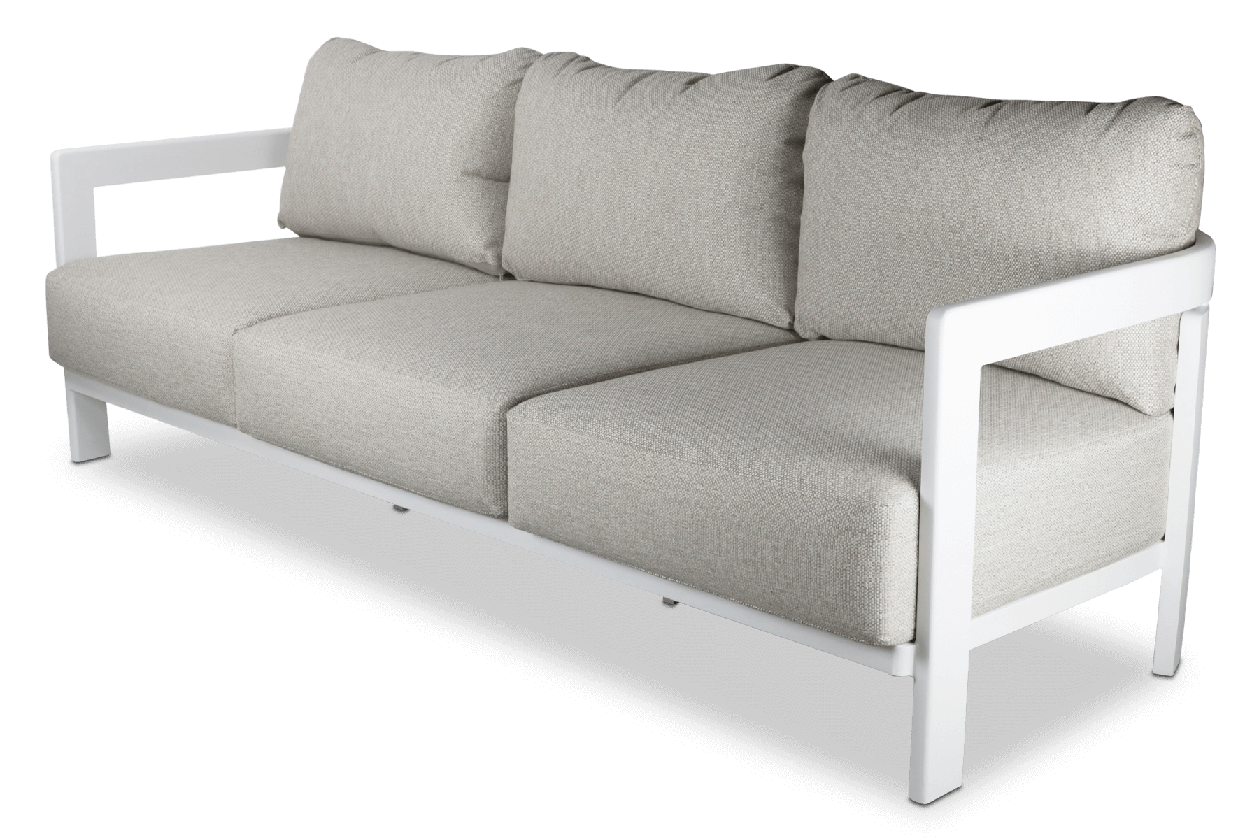 Escape 3 Seater in Arctic White with Latte Check Spun Polyester Cushions