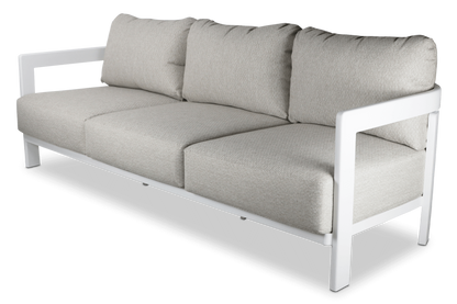 Escape 3 Seater in Arctic White with Latte Check Spun Polyester Cushions