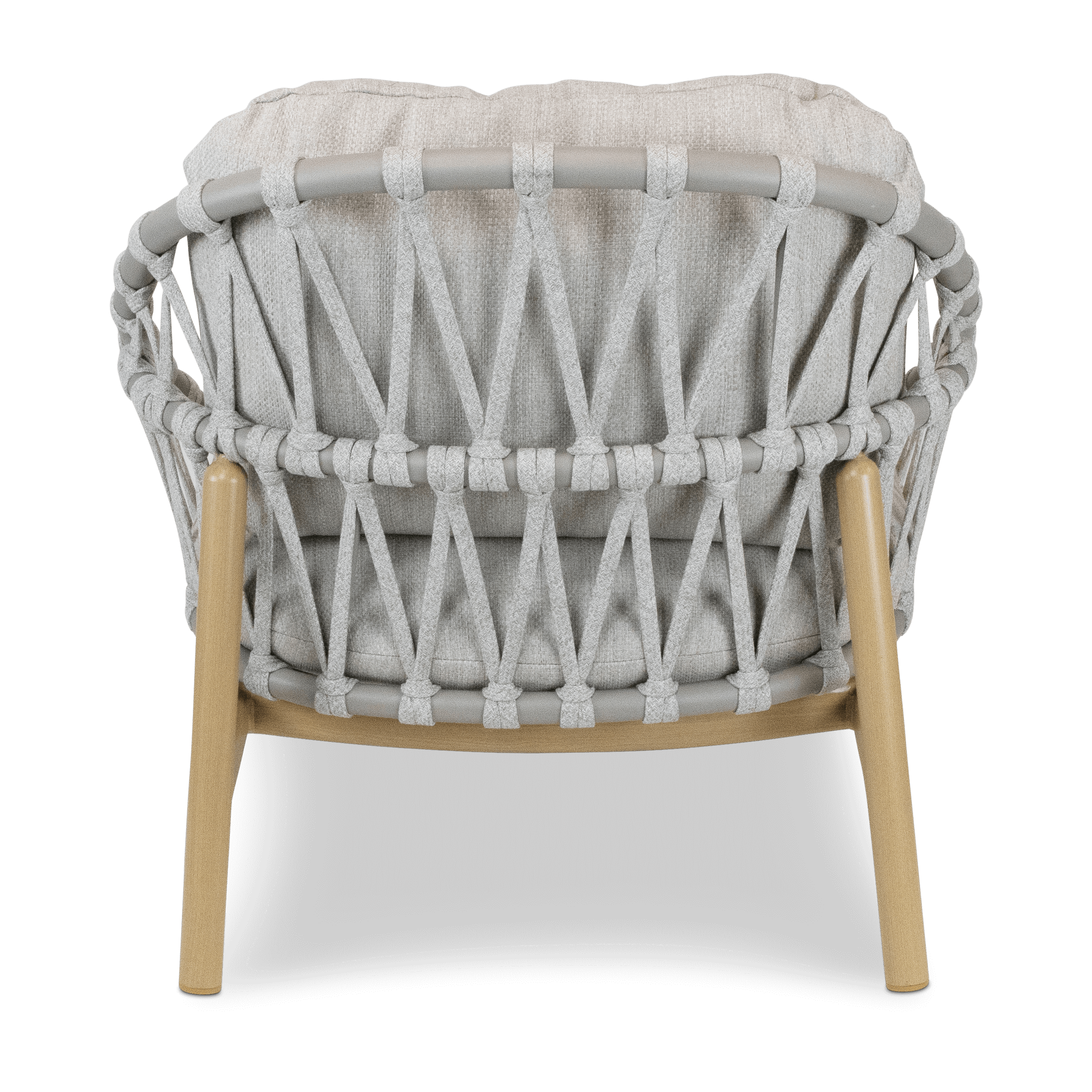 Siesta Armchair with Mist Olefin Rope, Icelandic Salt Cushions and Aluminium Frame