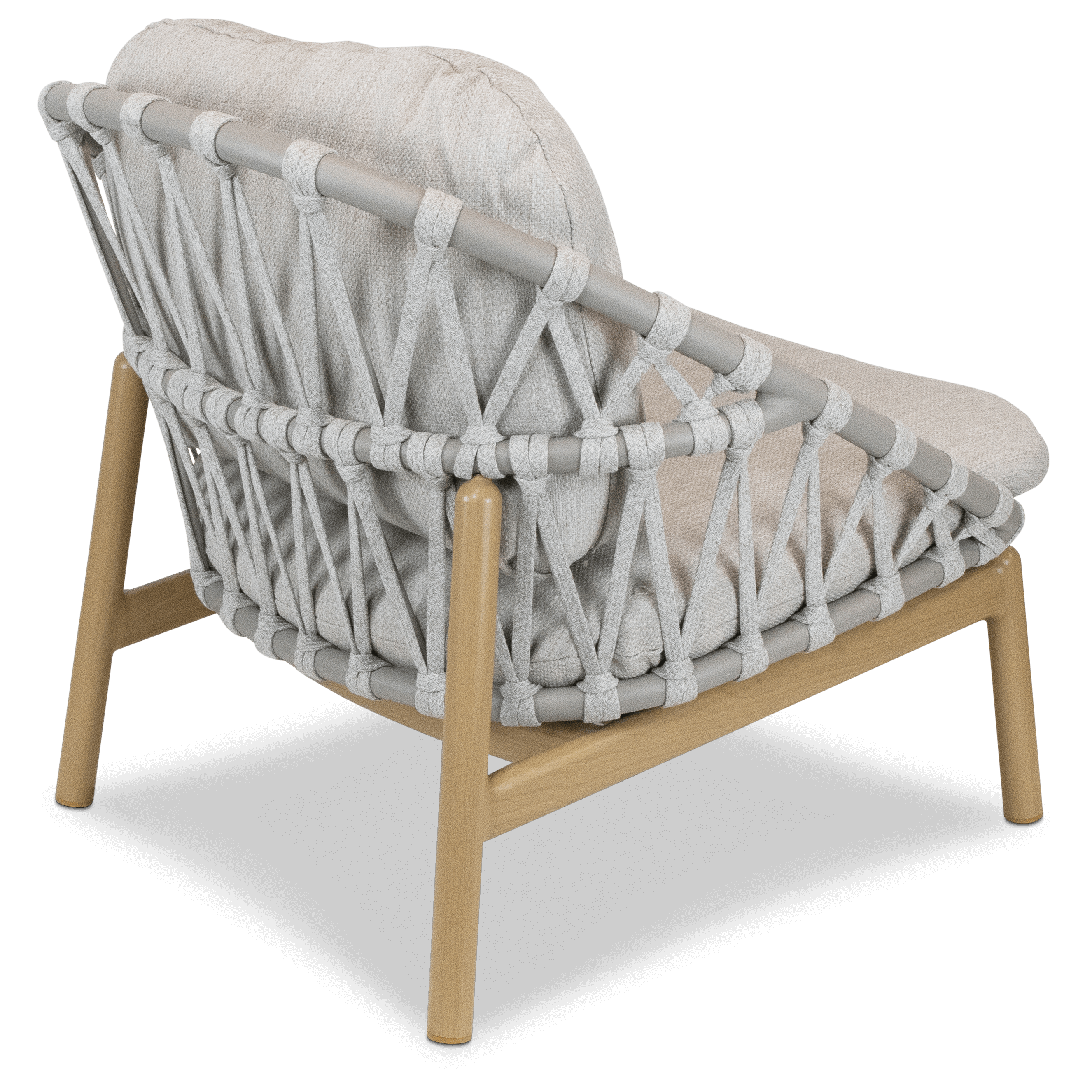 Siesta Armchair with Mist Olefin Rope, Icelandic Salt Cushions and Aluminium Frame