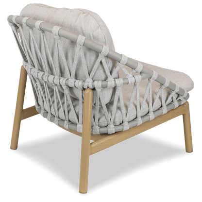 Siesta Armchair with Mist Olefin Rope, Icelandic Salt Cushions and Aluminium Frame