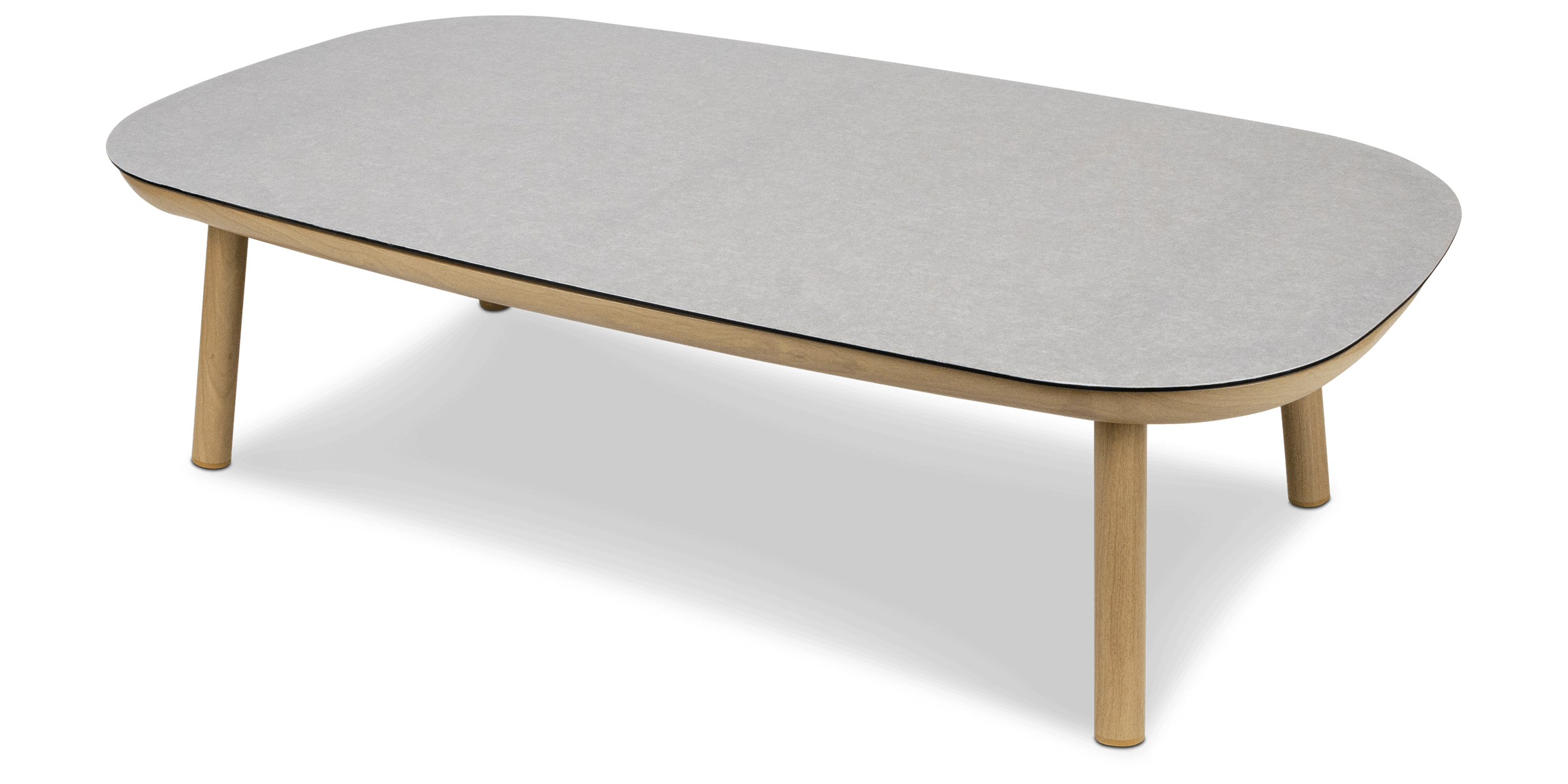 Siesta Coffee Table with Stone Finish Glass Top and Aluminium Frame