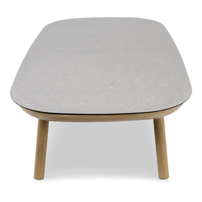 Siesta Coffee Table with Stone Finish Glass Top and Aluminium Frame