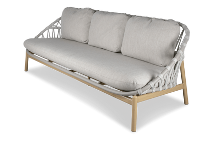 Siesta 3 Seater with Mist Olefin Rope, Icelandic Salt Cushions and Aluminium Frame