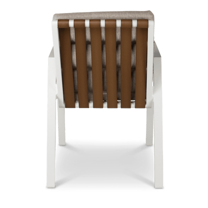 Morocco Outdoor Extension Table in White with Aruba Dining Chairs