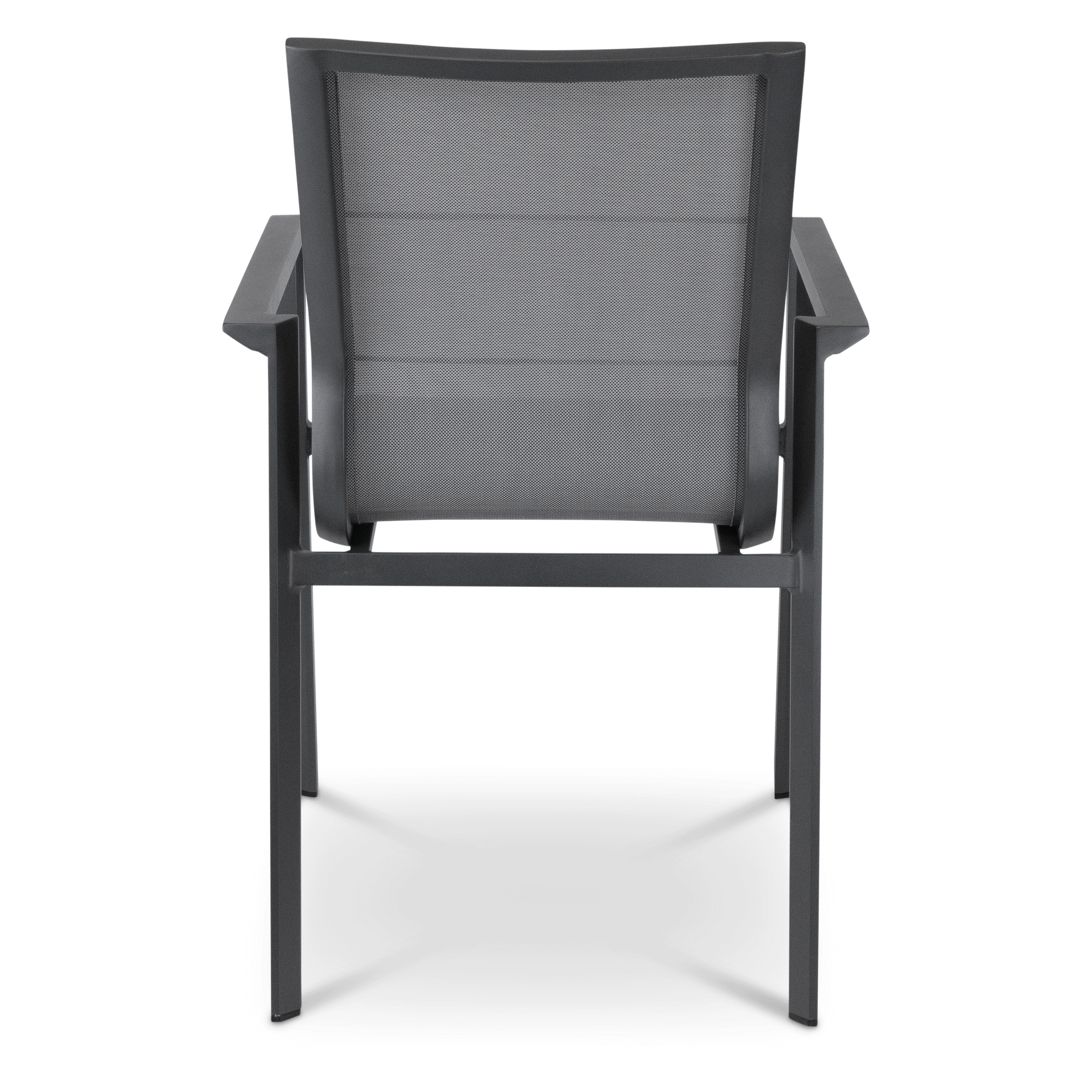 Corfu Dining Chair in Gunmetal Aluminium Frame and Charcoal Grey Textilene