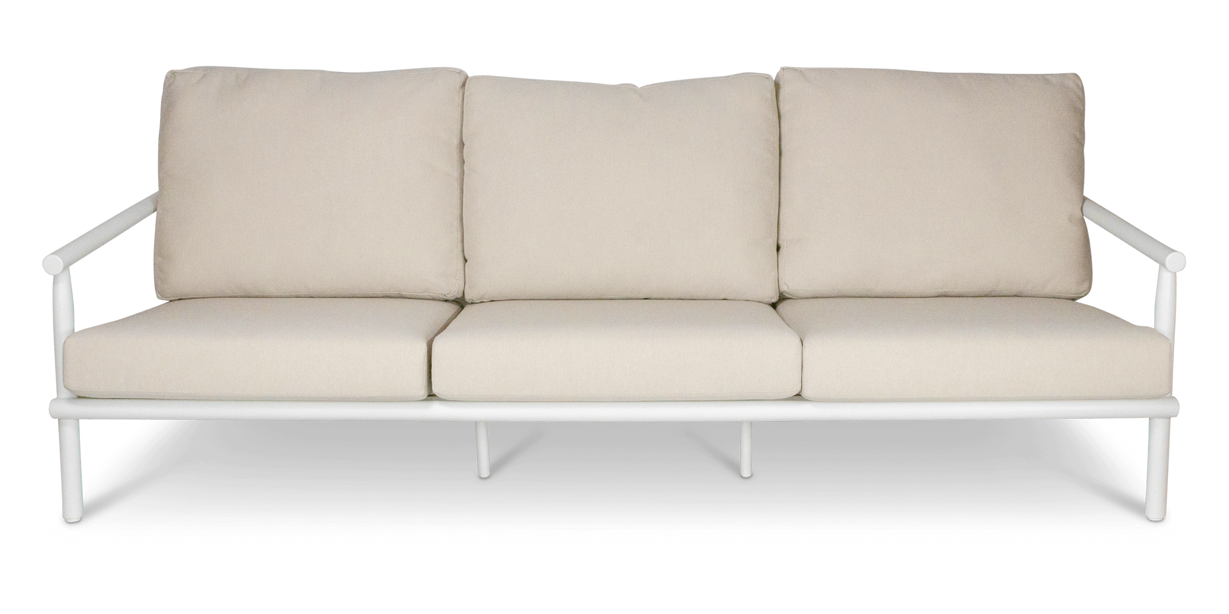 Havana 3 Seater in Arctic White with Dune Rope Inlay and Olefin Cushions