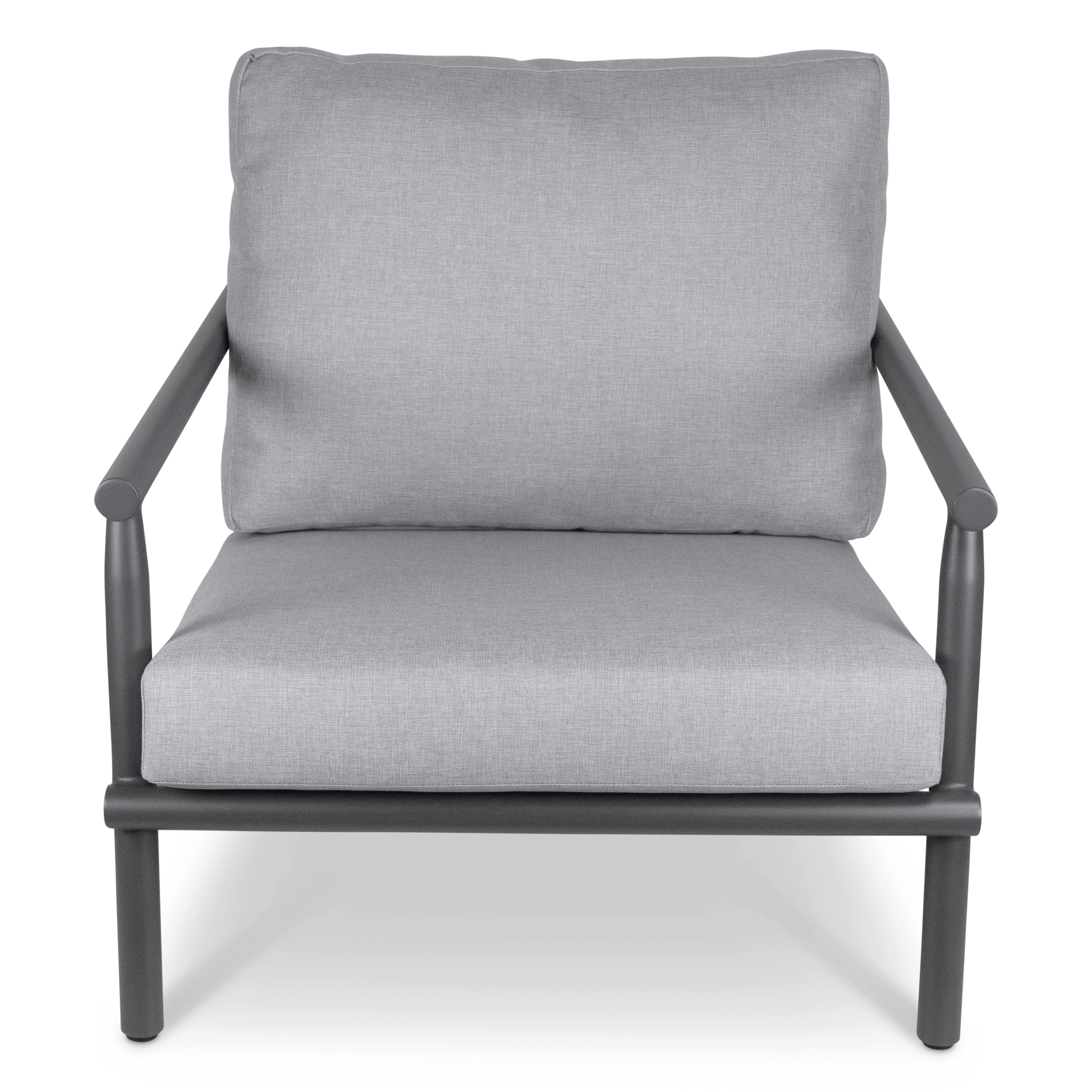 Havana Armchair in Gunmetal with Charcoal Rope Inlay and Olefin Cushions