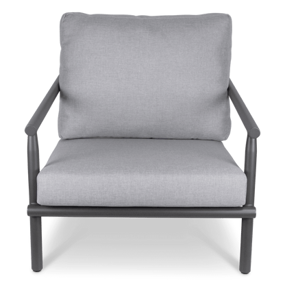 Havana Armchair in Gunmetal with Charcoal Rope Inlay and Olefin Cushions