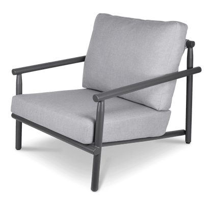 Havana Armchair in Gunmetal with Charcoal Rope Inlay and Olefin Cushions