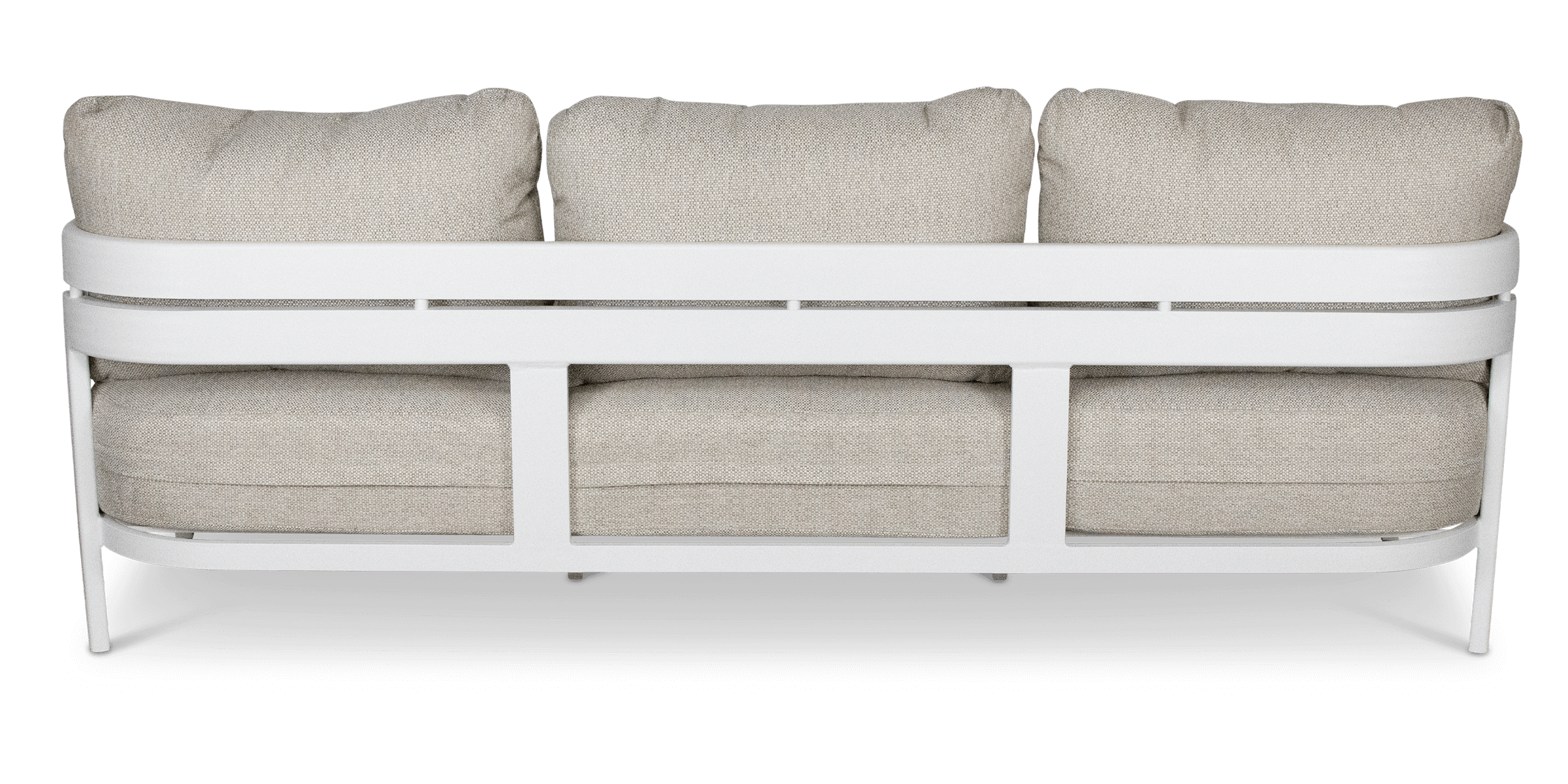 Escape 3 Seater in Arctic White with Latte Check Spun Polyester Cushions