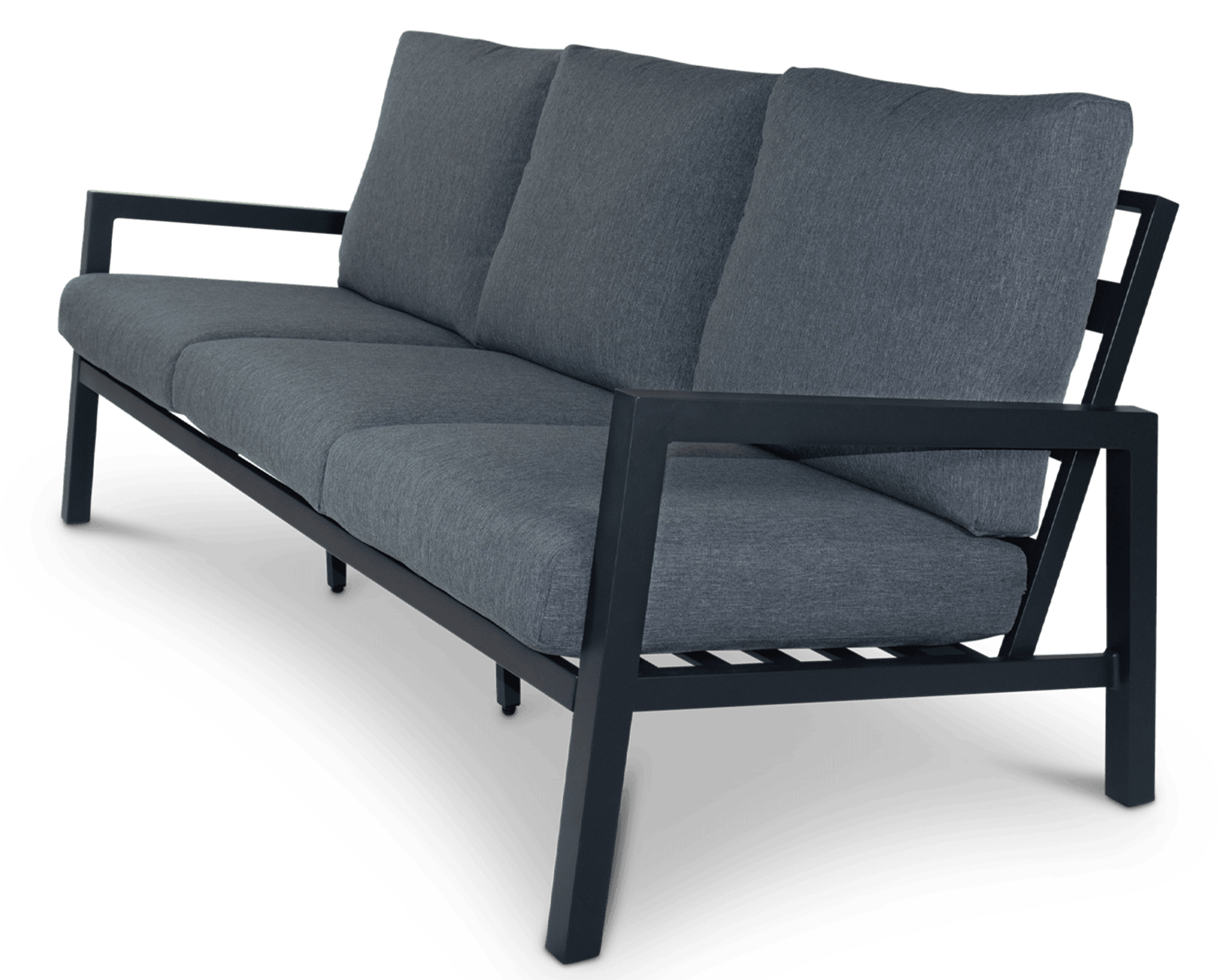 San Sebastian 3 Seater in Gunmetal with Platinum Olefin Cushions