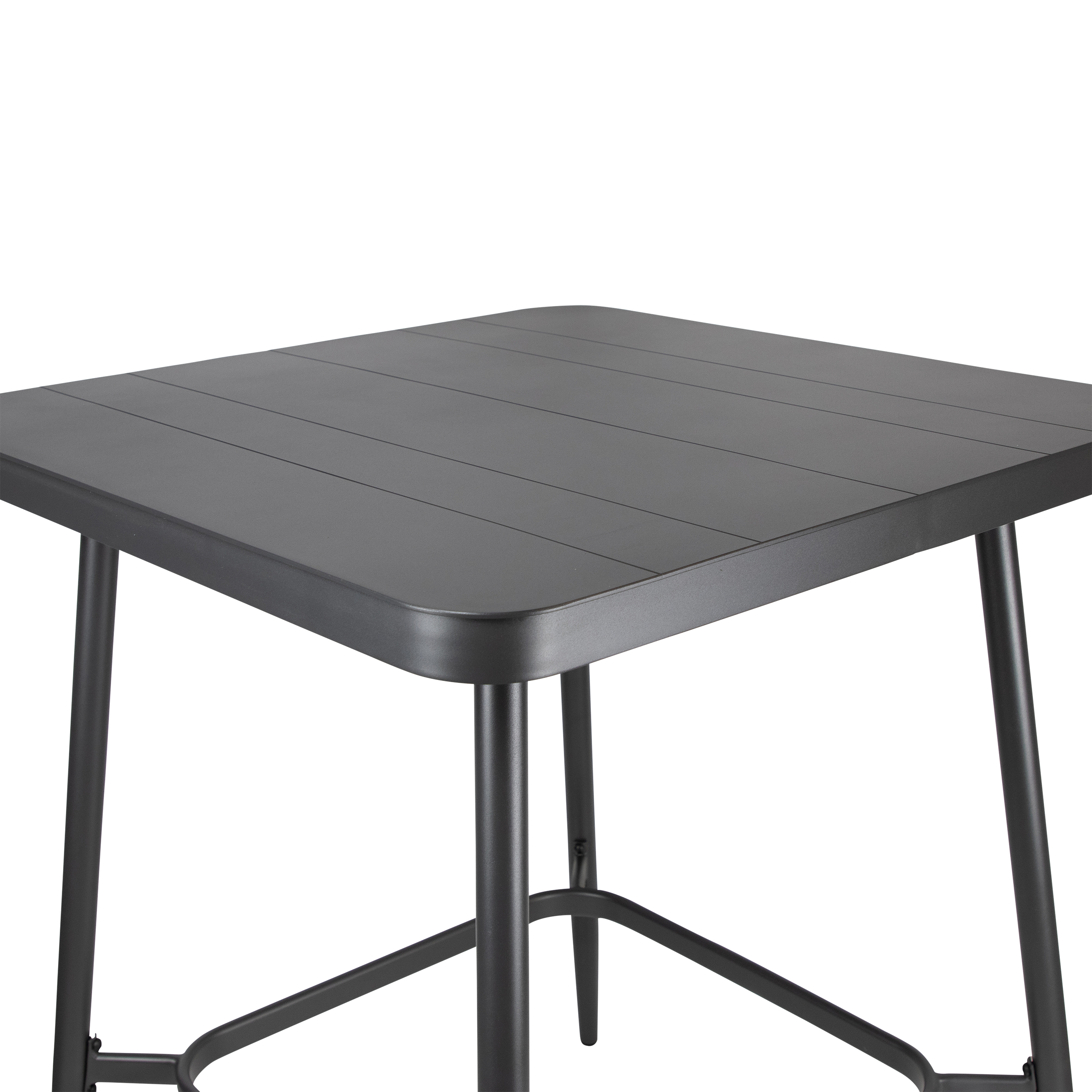 Amalfi Square Bar Table in Gunmetal Aluminium