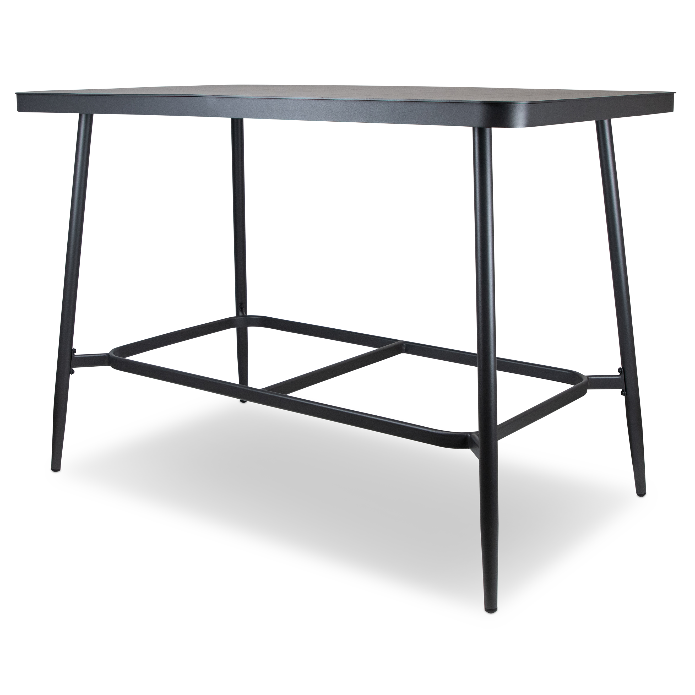 Amalfi Rectangle Bar Table in Gunmetal Aluminium