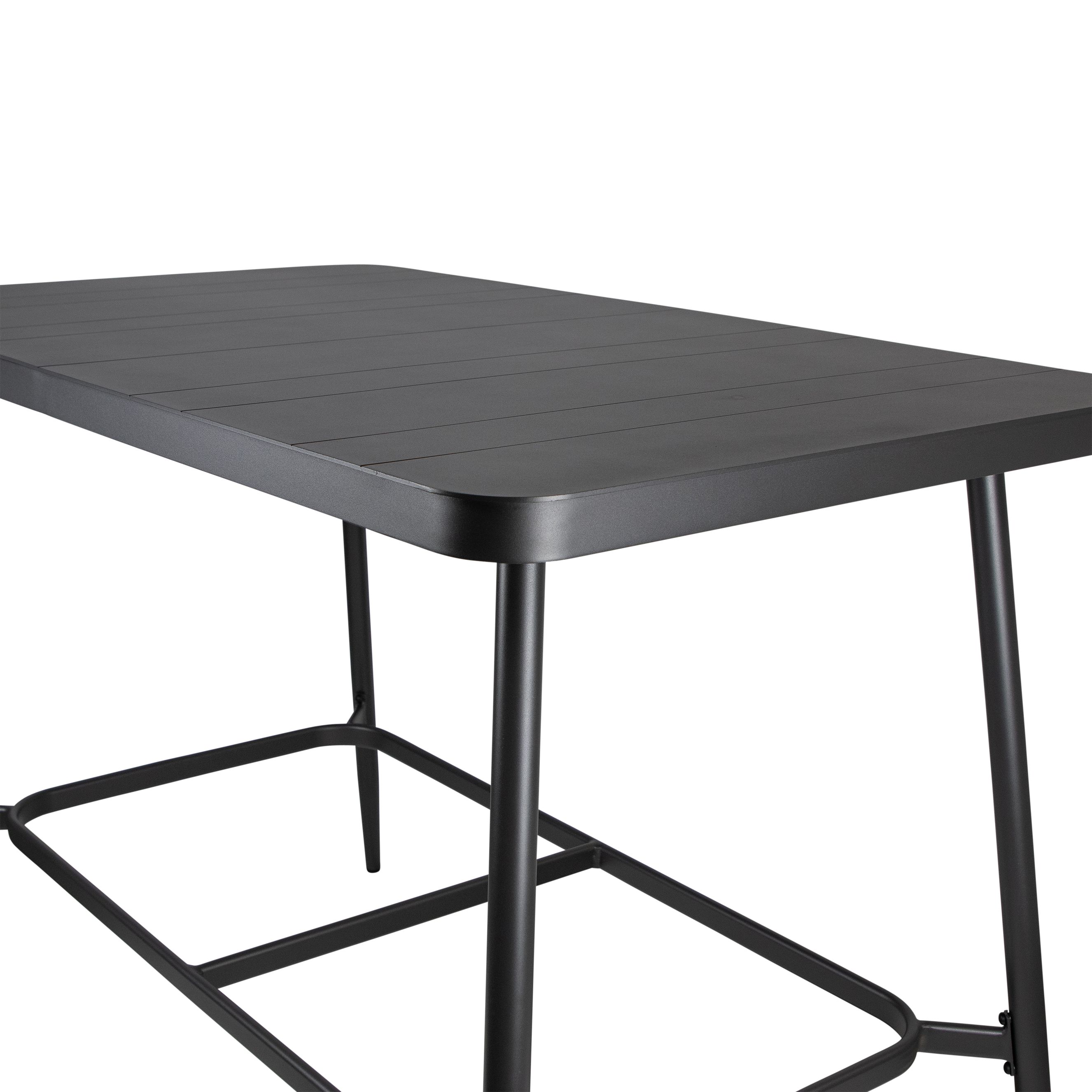 Amalfi Rectangle Bar Table in Gunmetal Aluminium