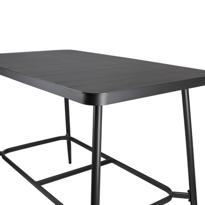 Amalfi Rectangle Bar Table in Gunmetal Aluminium