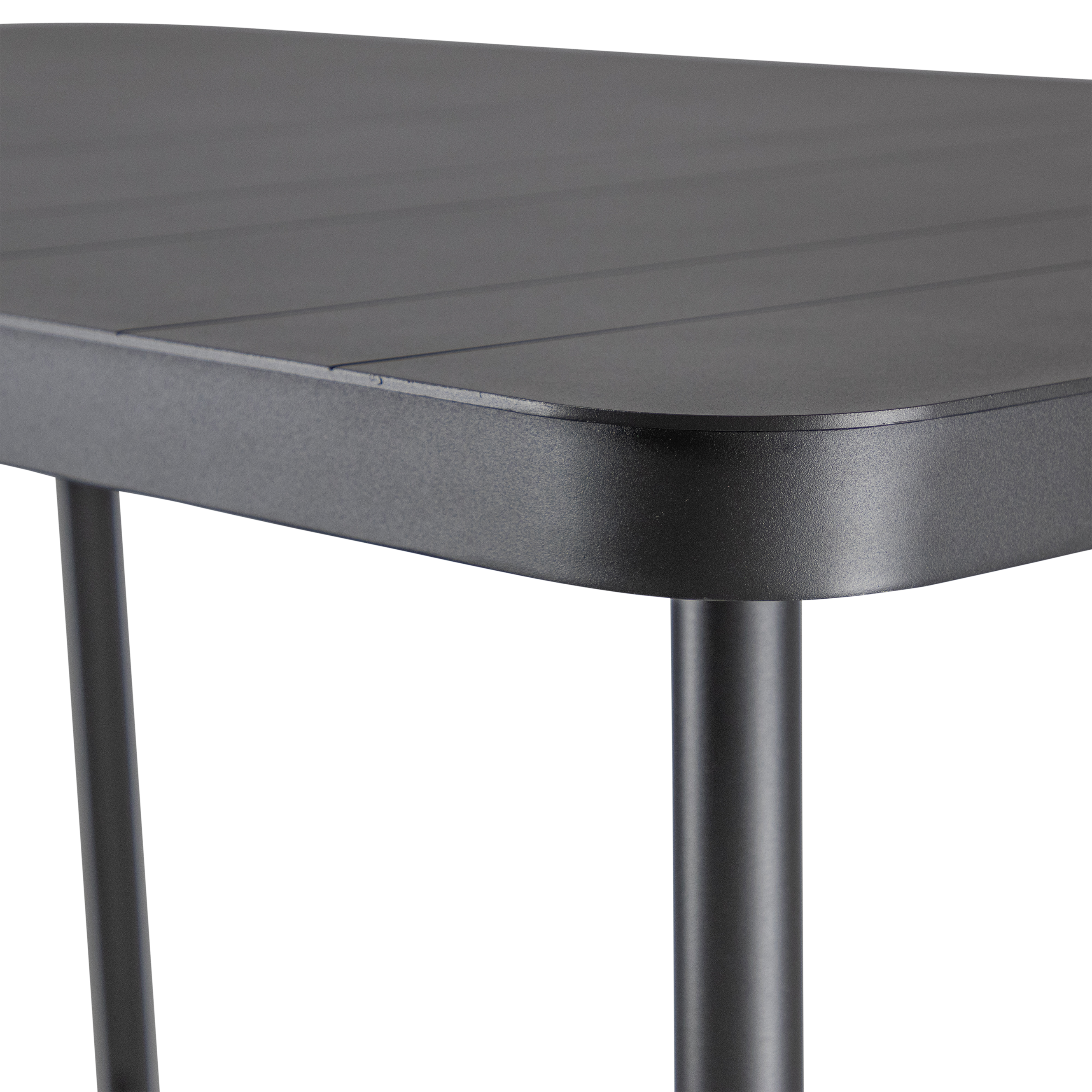 Amalfi Rectangle Bar Table in Gunmetal Aluminium