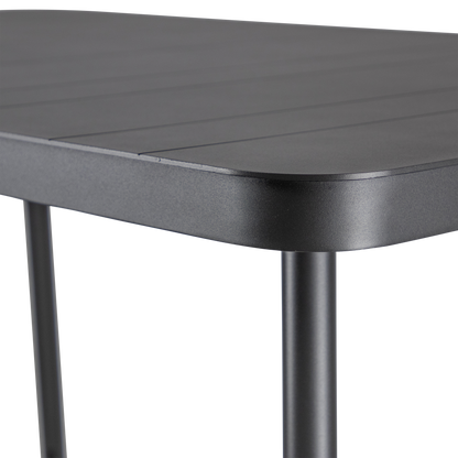 Amalfi Rectangle Bar Table in Gunmetal Aluminium