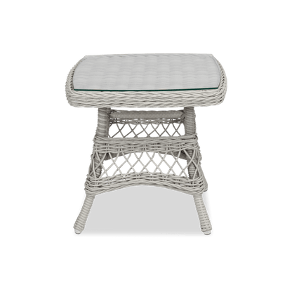 Hamptons Dining Chair 3pc Occasional in Surfmist Wicker and Dune Spunpoly Cushions