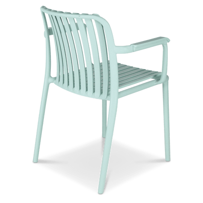 Salerno UV Polypropylene Premium Dining Chair with Arm in Mint