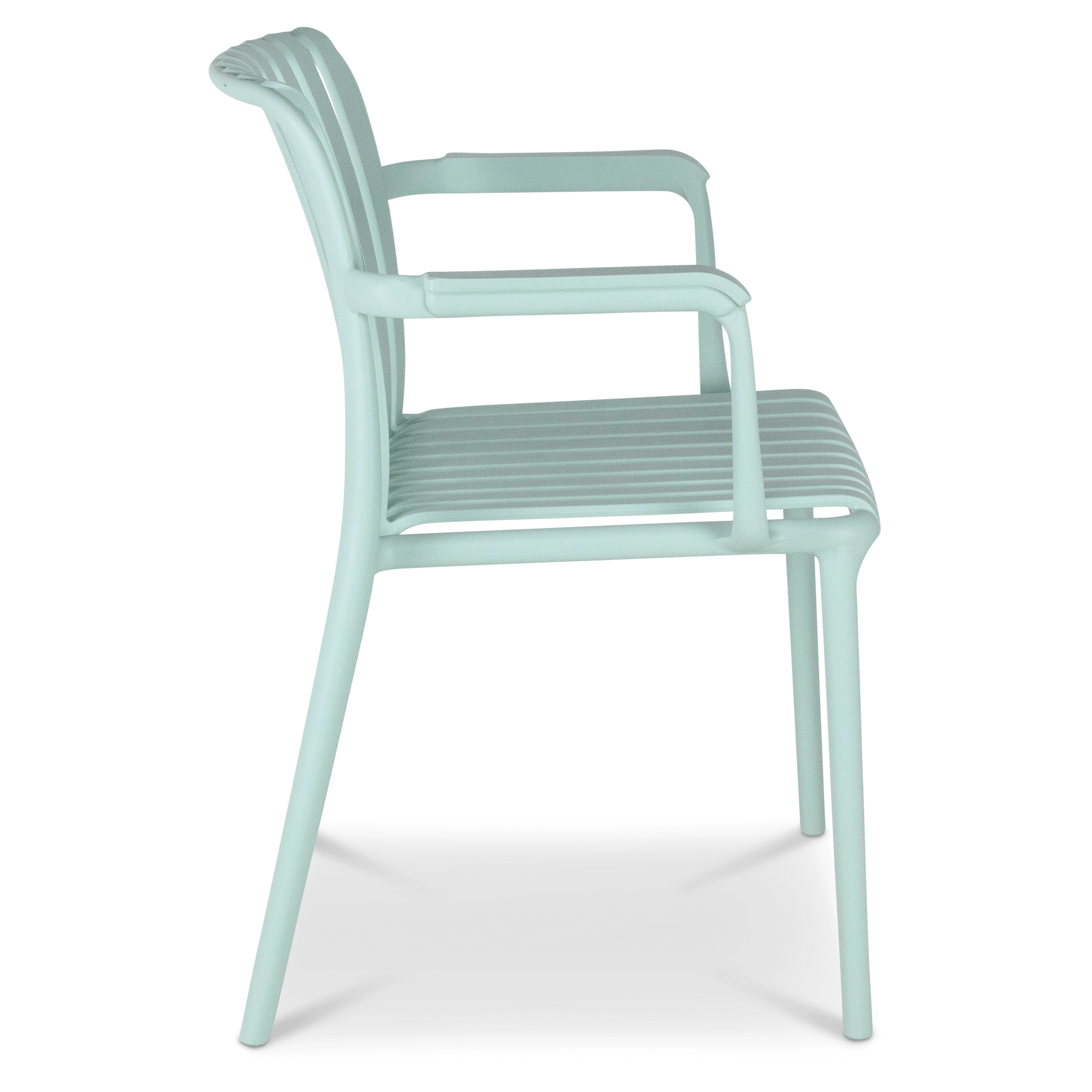 Salerno UV Polypropylene Premium Dining Chair with Arm in Mint