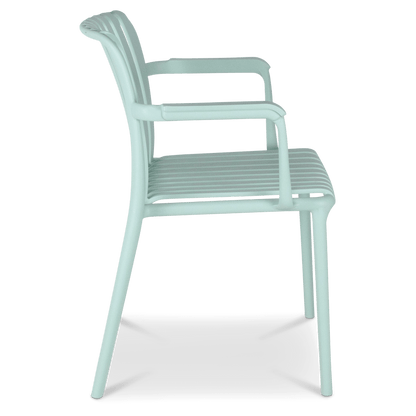 Salerno UV Polypropylene Premium Dining Chair with Arm in Mint