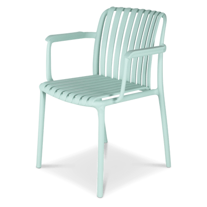 Salerno UV Polypropylene Premium Dining Chair with Arm in Mint