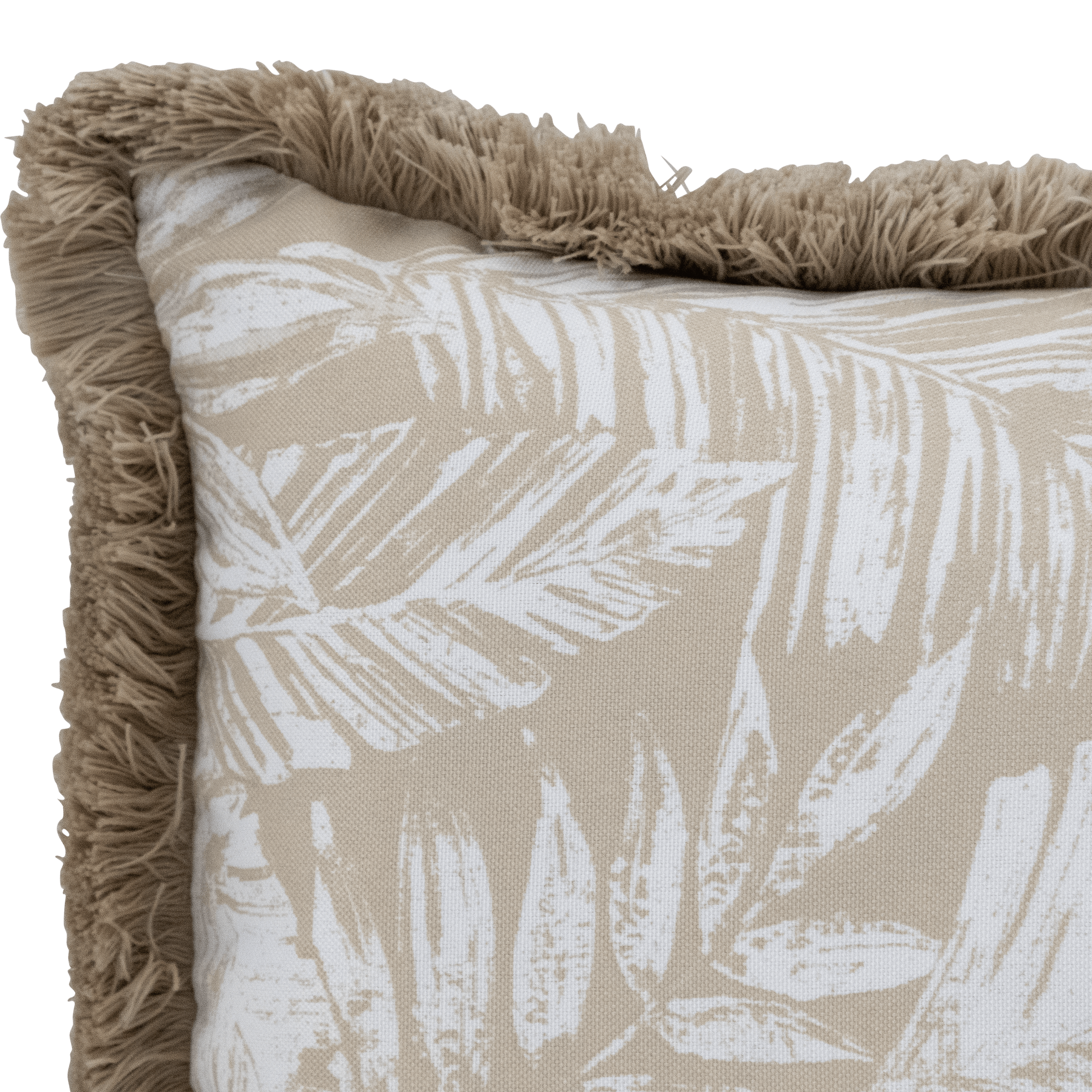 Tahiti Natural Escape - 50x50cm Fringed Outdoor Cushion