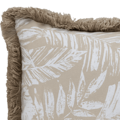 Tahiti Natural Escape - 50x50cm Fringed Outdoor Cushion