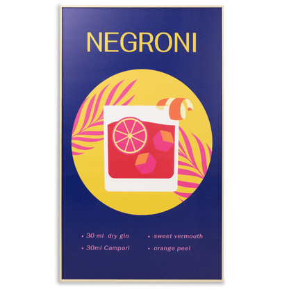 Negroni - 60 x 100cm Outdoor UV Wall Art with Beech Aluminium Frame