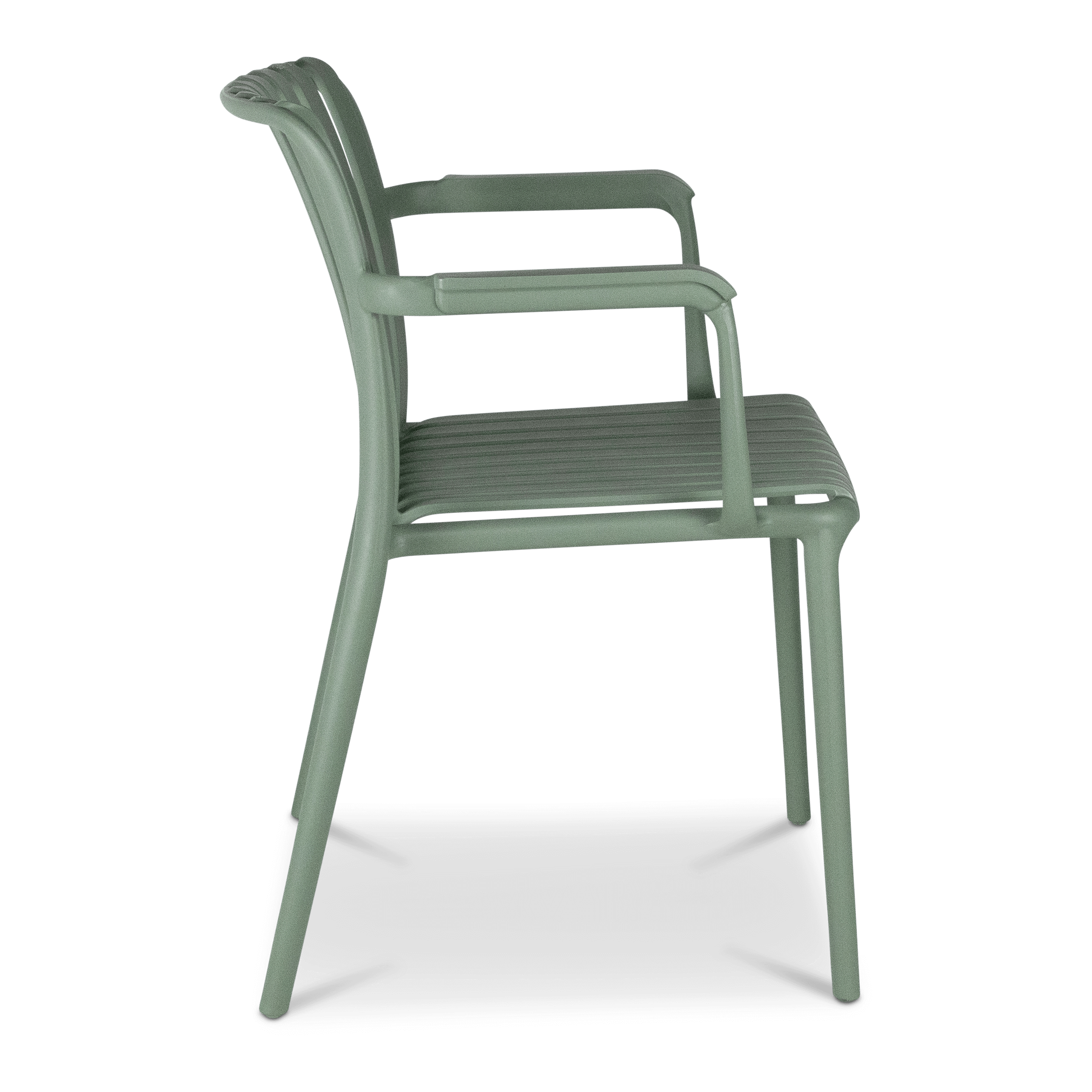 Salerno UV Polypropylene Premium Dining Chair with Arm in Sage