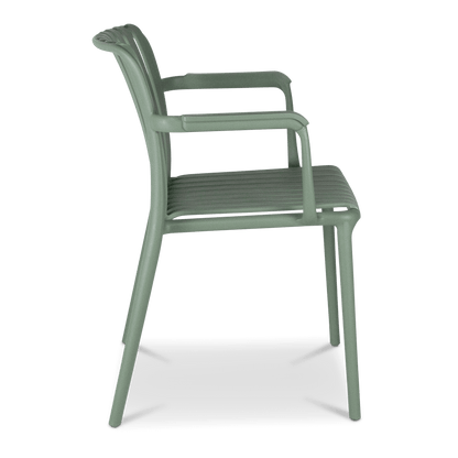 Salerno UV Polypropylene Premium Dining Chair with Arm in Sage