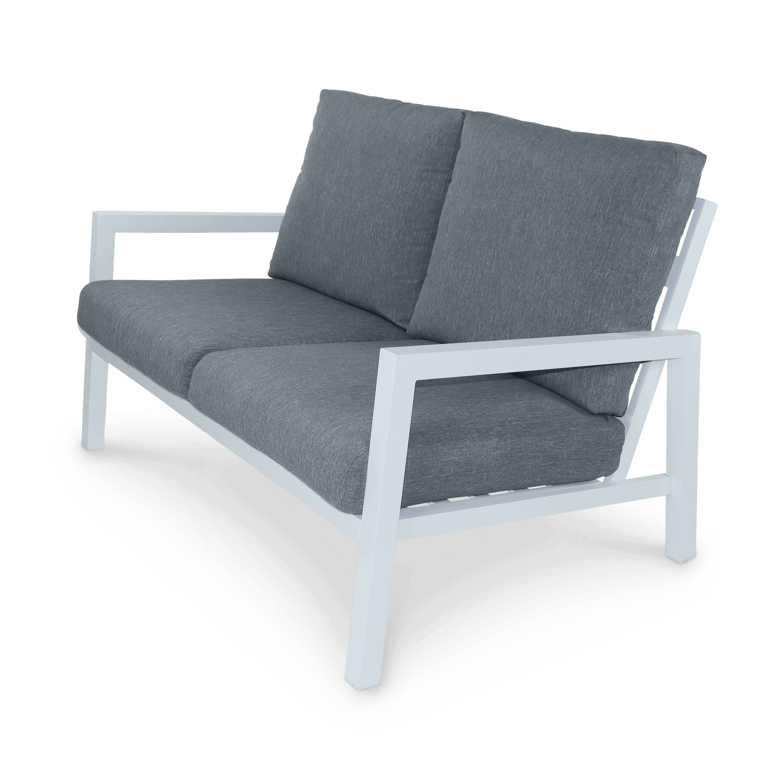 San Sebastian 5pc Outdoor Lounge Suite in Arctic White Aluminium with Platinum Olefin Cushions