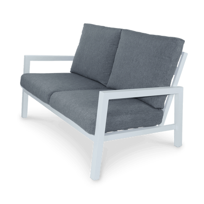 San Sebastian 5pc Outdoor Lounge Suite in Arctic White Aluminium with Platinum Olefin Cushions