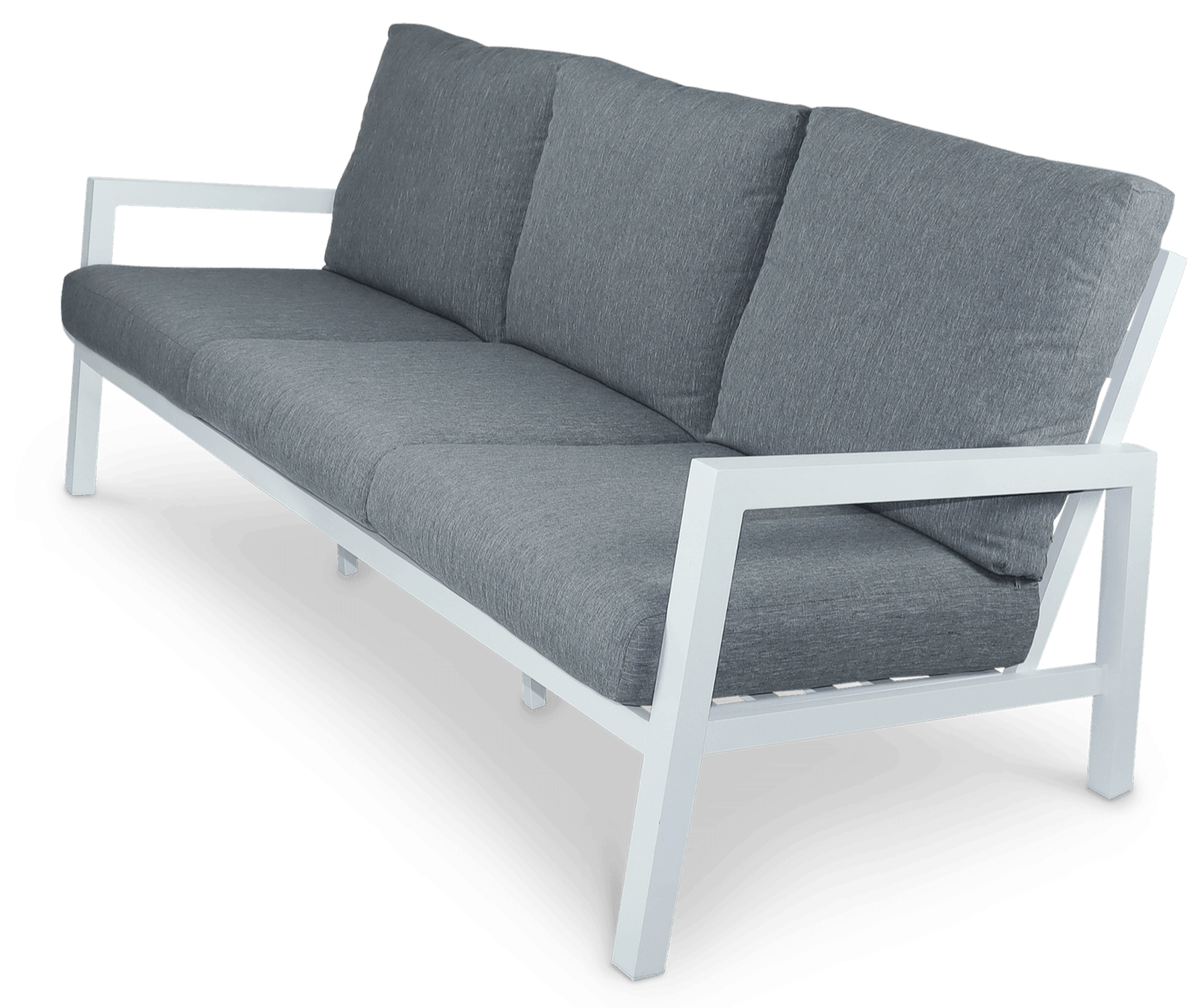 San Sebastian 3 Seater in Arctic White with Platinum Olefin Cushions