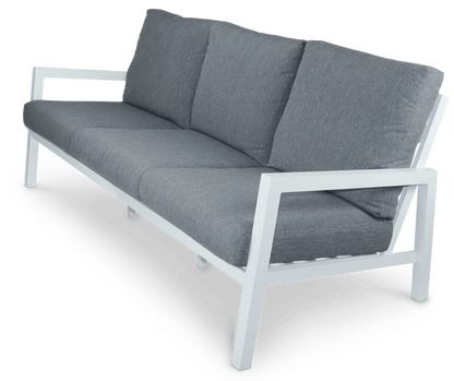 San Sebastian 3 Seater in Arctic White with Platinum Olefin Cushions