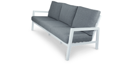 San Sebastian 3 Seater in Arctic White with Platinum Olefin Cushions