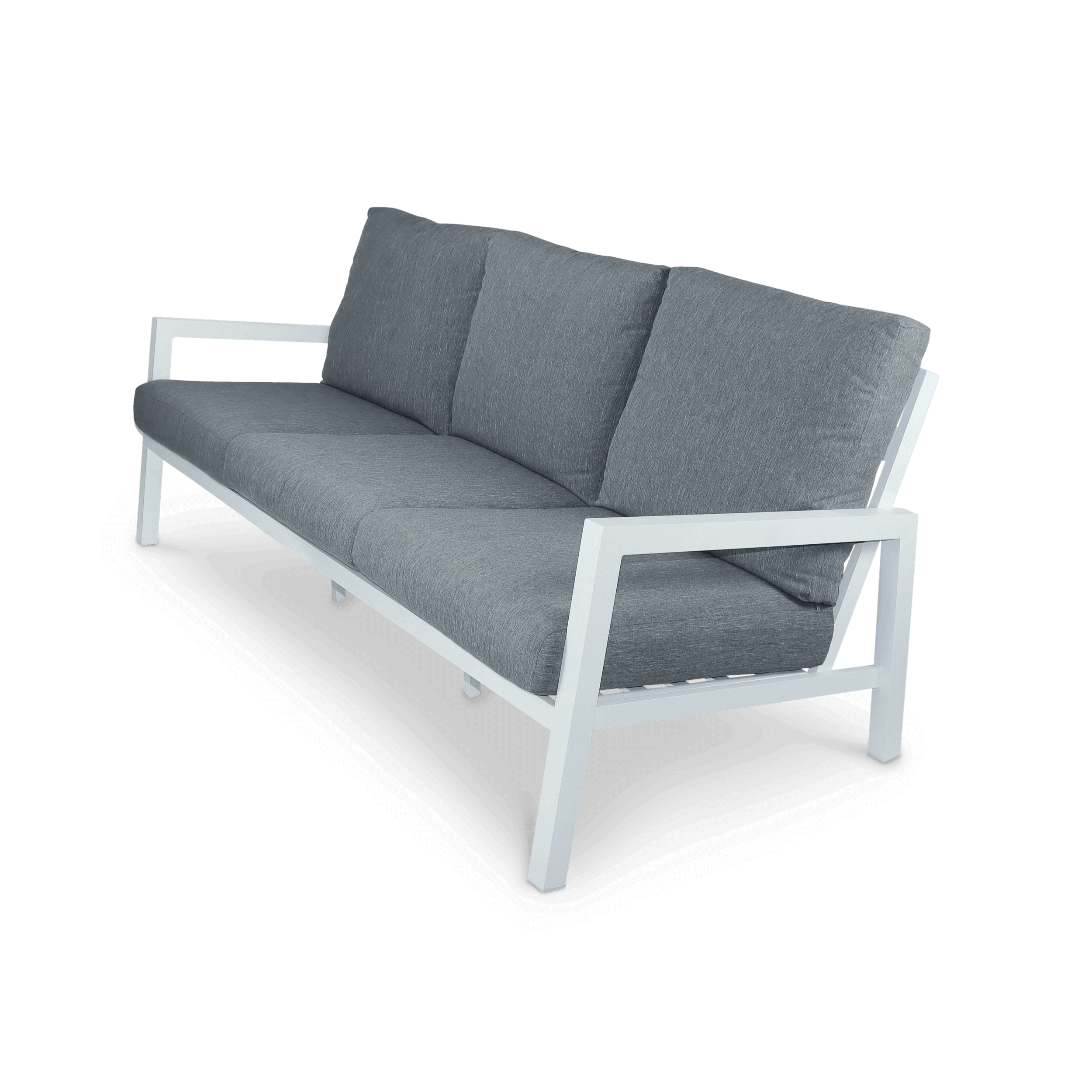 San Sebastian 5pc Outdoor Lounge Suite in Arctic White Aluminium with Platinum Olefin Cushions