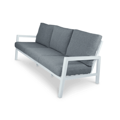 San Sebastian 5pc Outdoor Lounge Suite in Arctic White Aluminium with Platinum Olefin Cushions