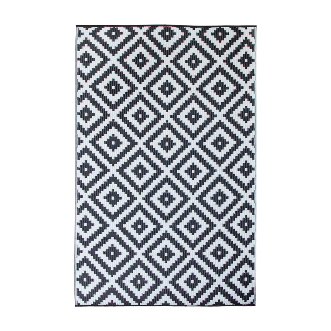 Urban Black and White Outdoor Rug in PP - 180 x 270 cm