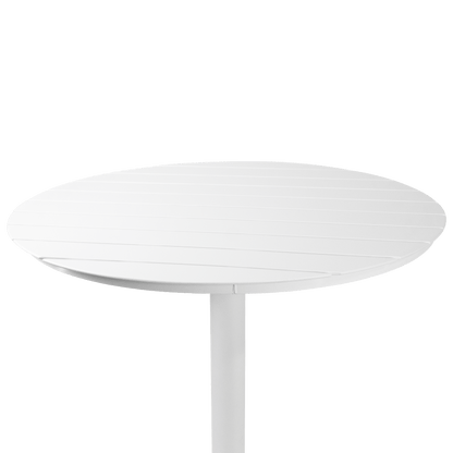 Cafe Collection Round Dining Table in Aluminium and Steel Base in Arctic White