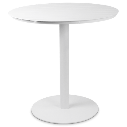 Cafe Collection Round Dining Table in Aluminium and Steel Base in Arctic White