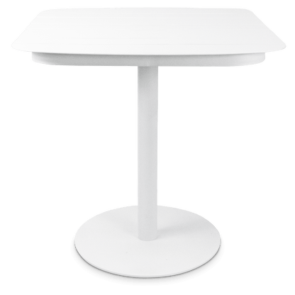 Cafe Collection Square Dining Table in Aluminium and Steel Base in Arctic White