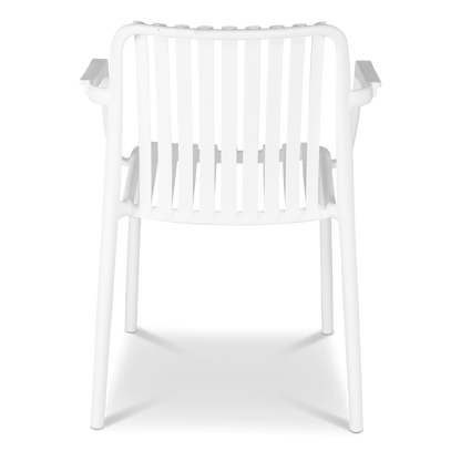 Salerno UV Polypropylene Premium Dining Chair with Arm in Arctic White