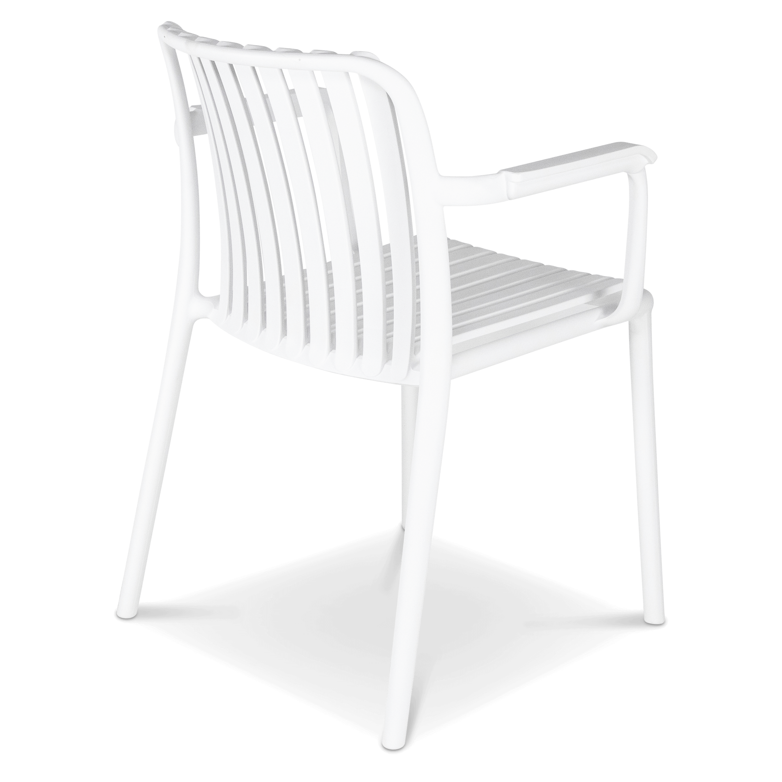 Salerno UV Polypropylene Premium Dining Chair with Arm in Arctic White