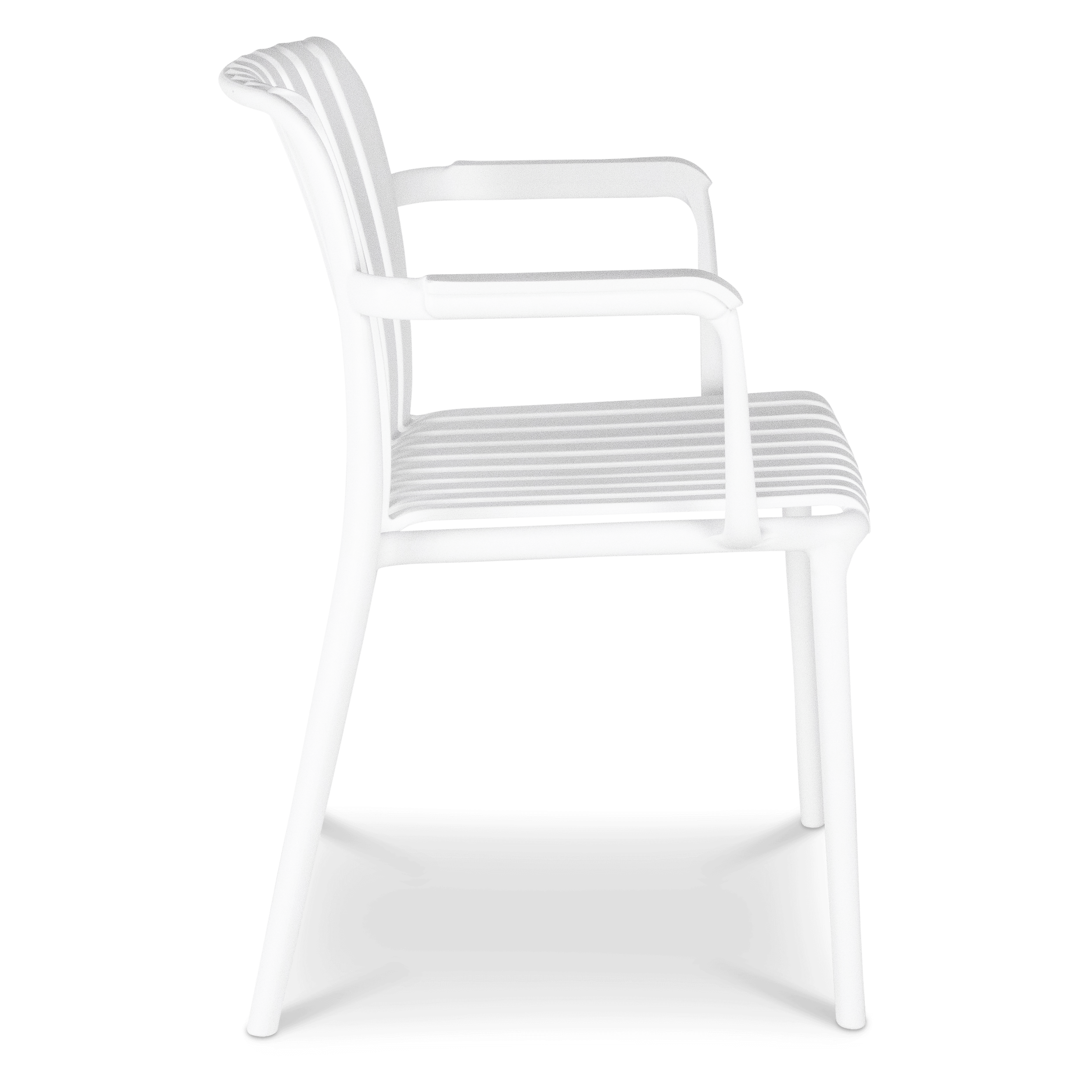 Salerno UV Polypropylene Premium Dining Chair with Arm in Arctic White