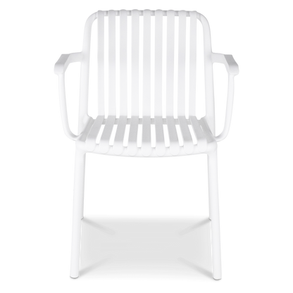 Salerno UV Polypropylene Premium Dining Chair with Arm in Arctic White