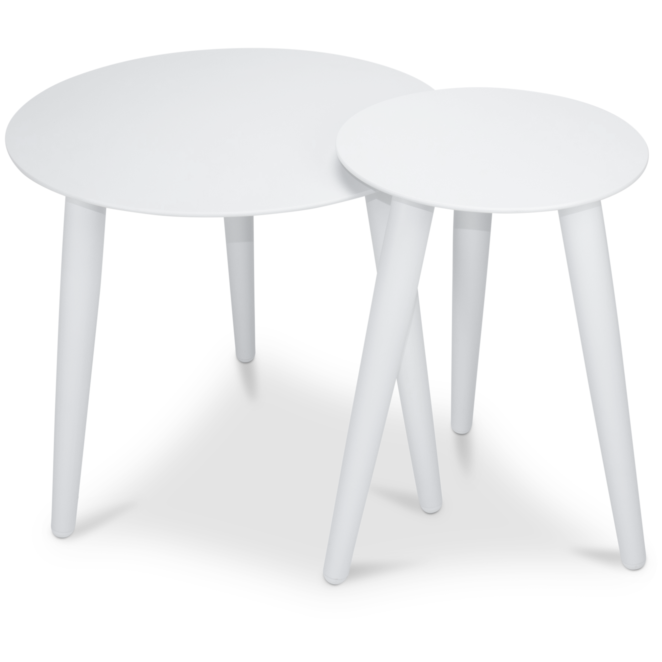 Santorini Large/Medium Side Table Set in Arctic White