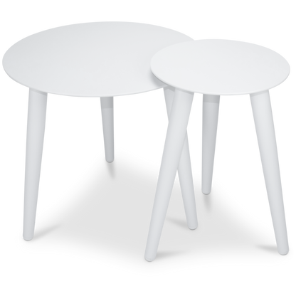 Santorini Large/Medium Side Table Set in Arctic White