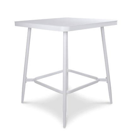 Amalfi Square Bar Table in Arctic White Aluminium - The Furniture Shack